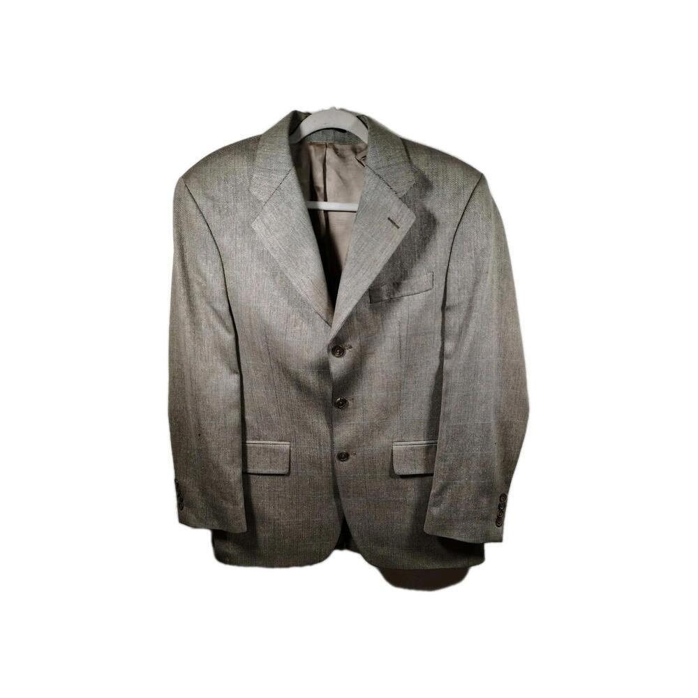 CHAPS RALPH LAUREN Vintage 38R Tan  Houndst Wool Blazer Sport Coat Suit Jacket